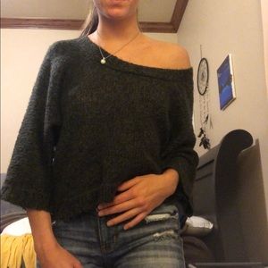 Dark Green Cropped Daytrip Sweater